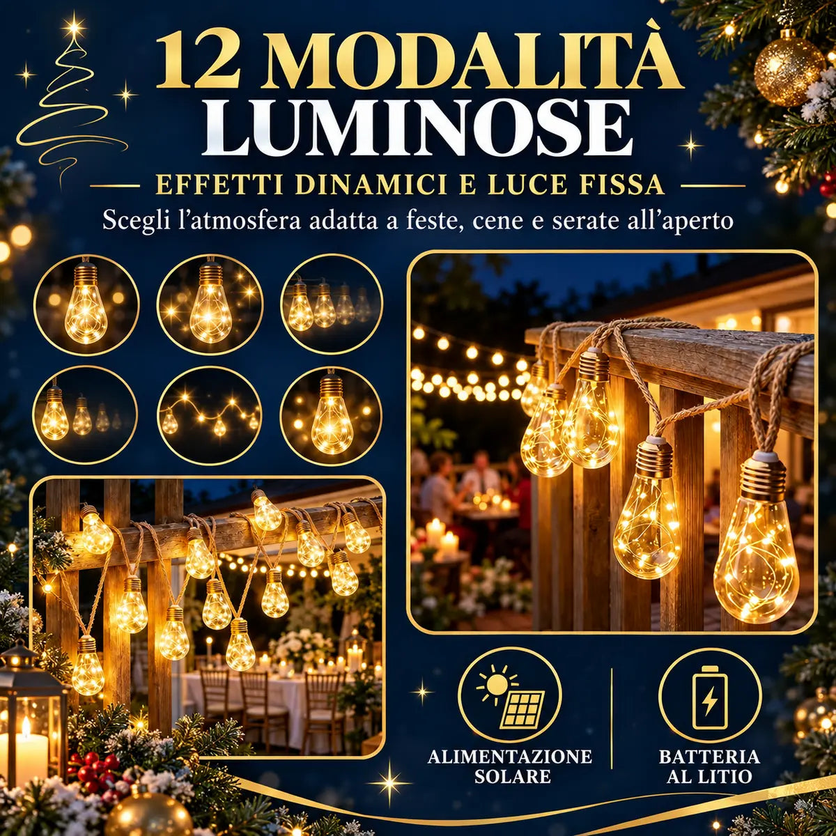 BorgoLuce Solar™ – Catena luminosa solare vintage